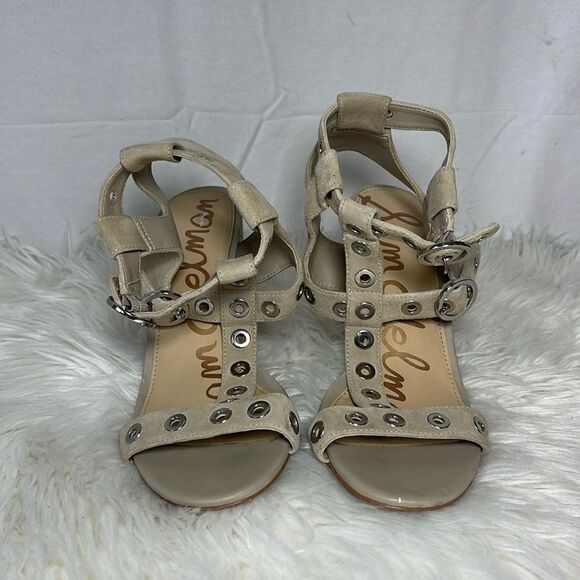 Sam Edelman Eyda Tan Suede Grommet Detailed Strappy Sandals Sz 7.5 - Picture 2 of 8